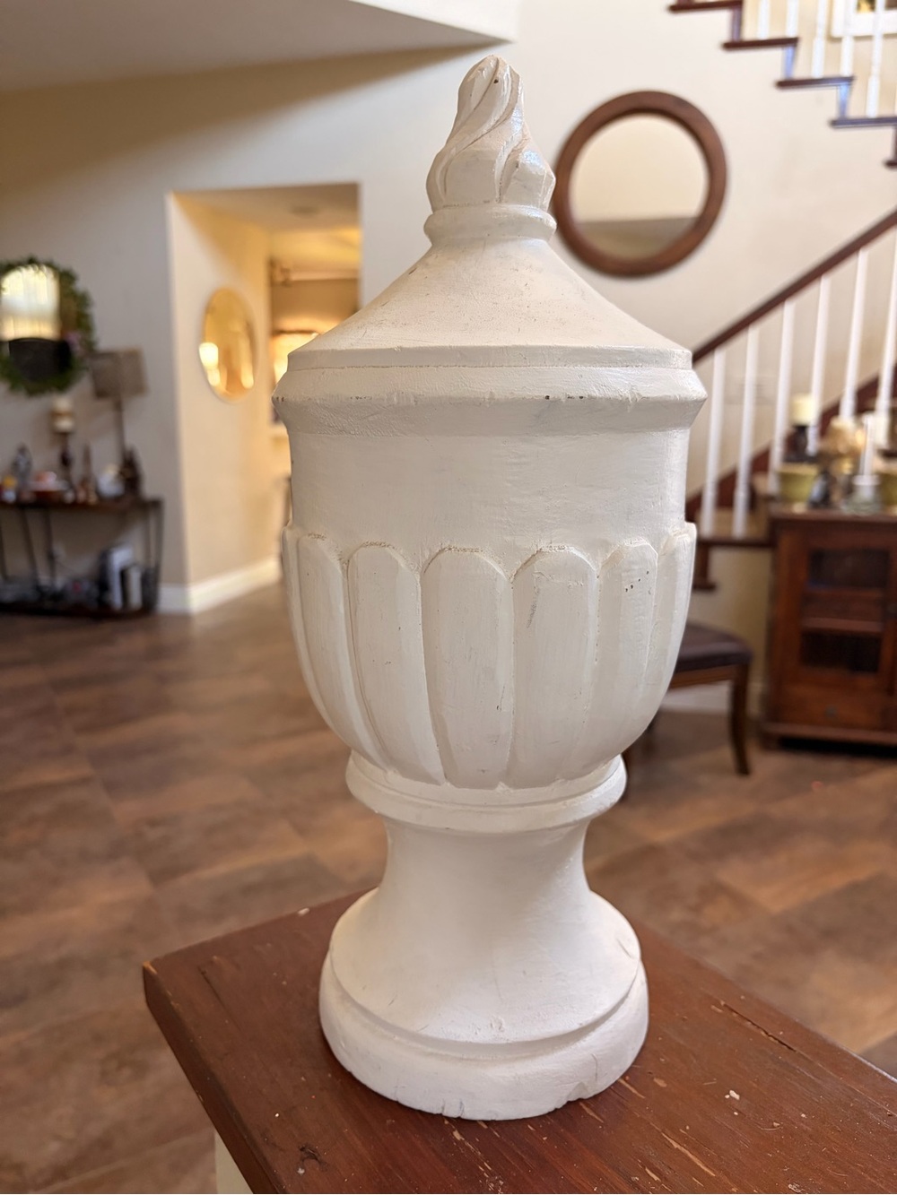 Unbranded White Decorative Ceramic Urn Accent